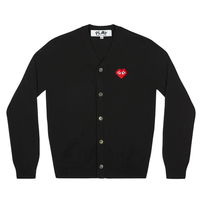 COMME des GARÇONS PLAY_PLAY X THE ARTIST INVADER Cardigan With Red Heart Men (Black)_1