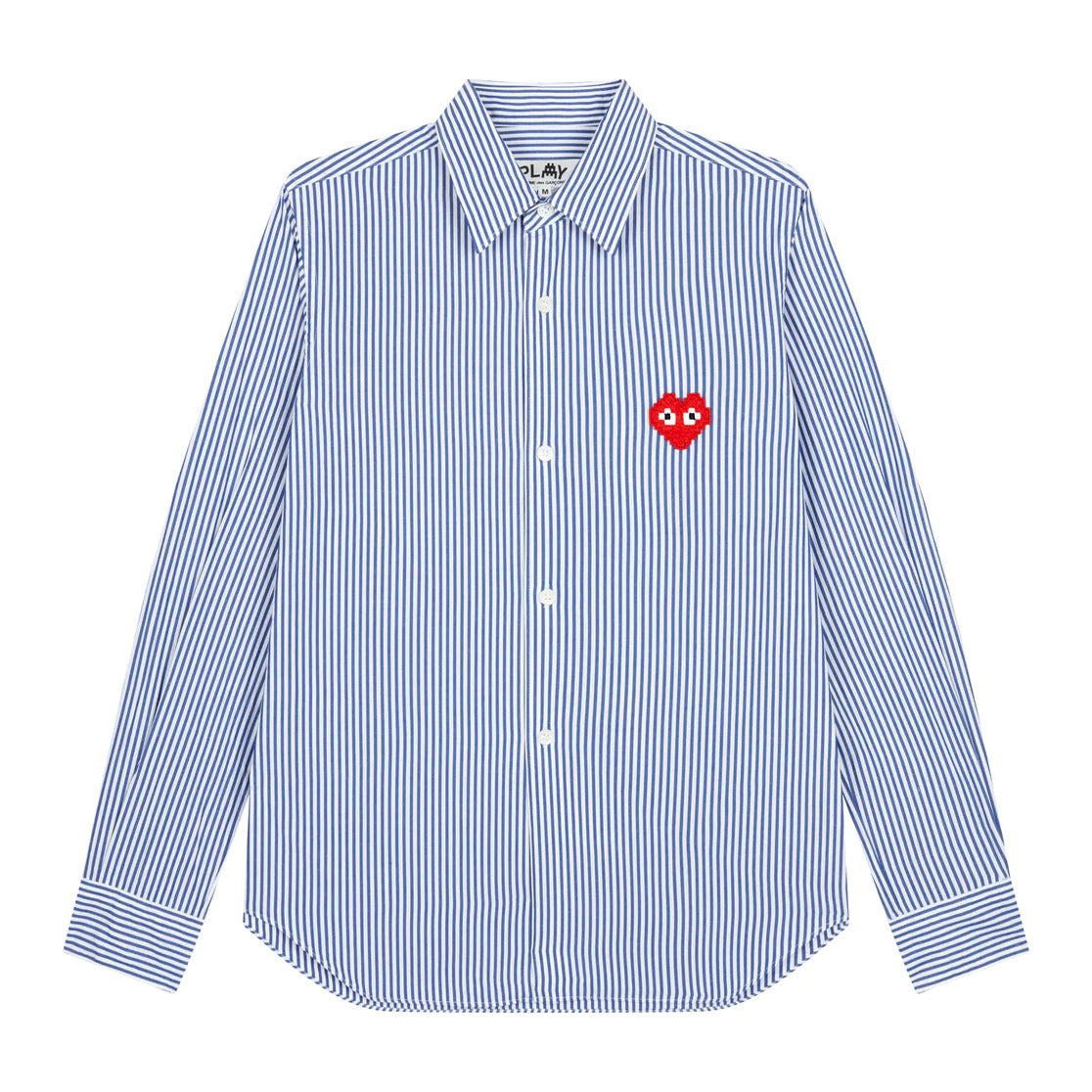 COMME des GARÇONS PLAY   _PLAY X THE ARTIST INVADER Women Striped Shirt (Blue/white)