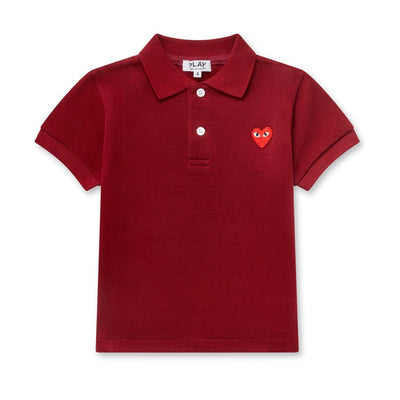 COMME des GARÇONS PLAY_Polo With Red Heart KIDS (Burgundy)