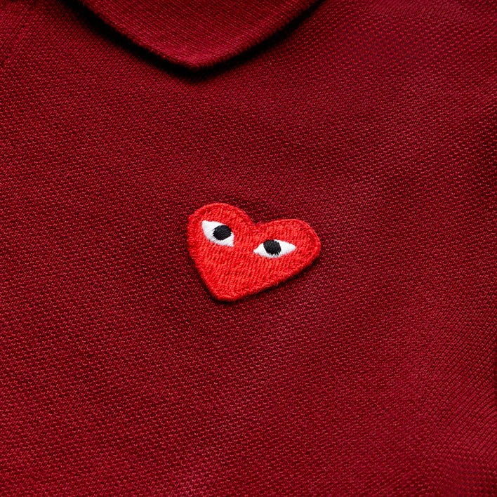 COMME des GARÇONS PLAY_Polo With Red Heart KIDS (Burgundy)