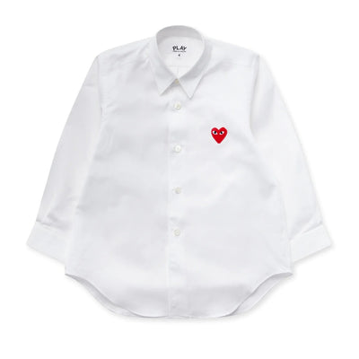 COMME des GARÇONS PLAY_Shirt With Red Heart KIDS (White)_1