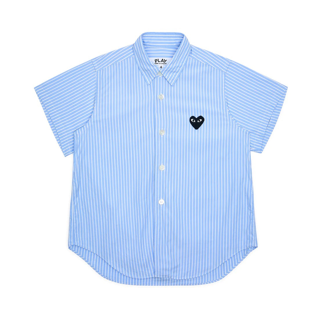 COMME des GARÇONS PLAY_Striped Shirt With Black Heart KIDS (Blue)
