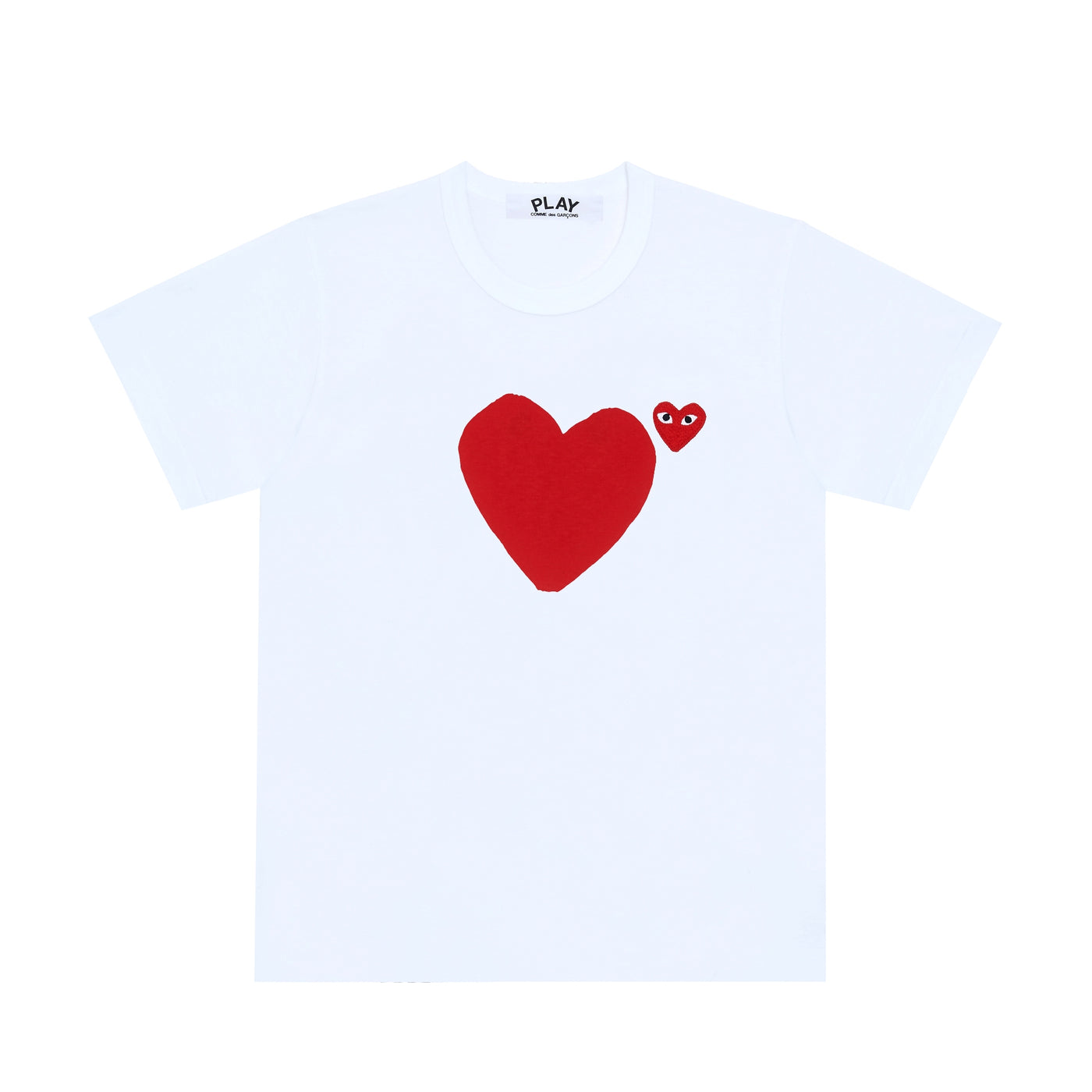 COMME des GARÇONS PLAY_Tee With Red Heart Printed Women (White)_1