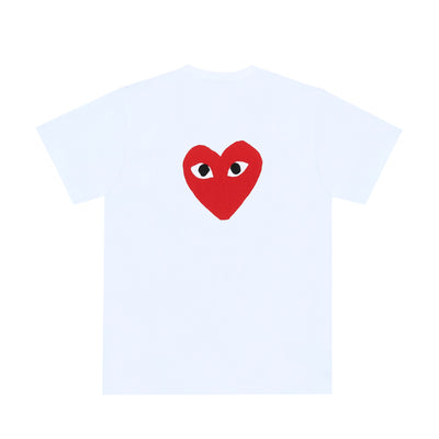 COMME des GARÇONS PLAY_Tee With Red Heart Printed Women (White)_2