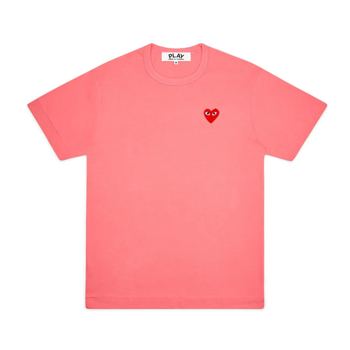 COMME des GARÇONS PLAY_Tee With Red Heart Women (Pink)