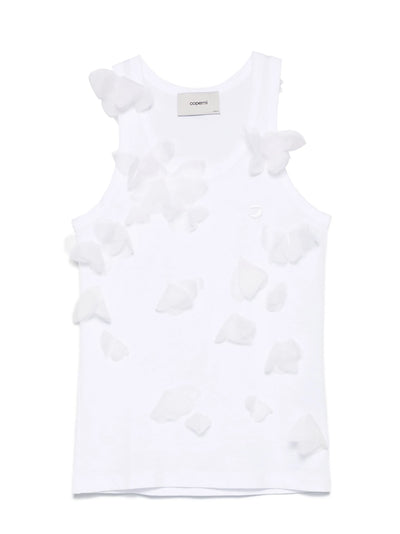 Butterfly Rib Logo Tank Top White