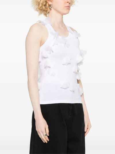 Butterfly Rib Logo Tank Top White