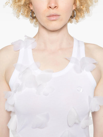 Butterfly Rib Logo Tank Top White