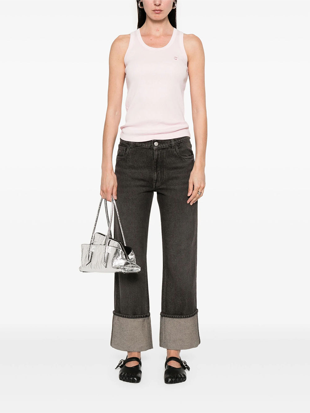Rib Logo Tank Top (Pink)