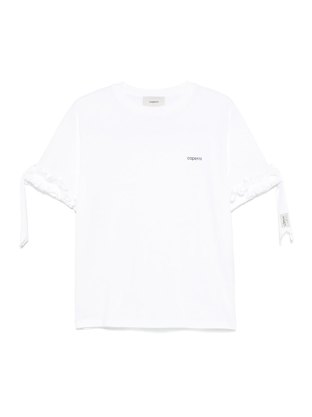 Ruffle Logo Boxy T-Shirt White