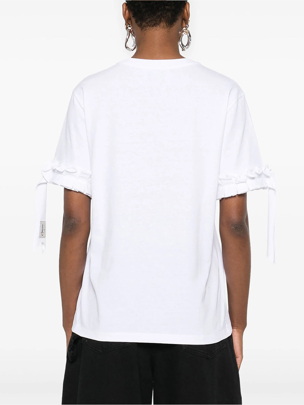 Ruffle Logo Boxy T-Shirt White