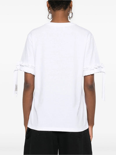 Ruffle Logo Boxy T-Shirt White