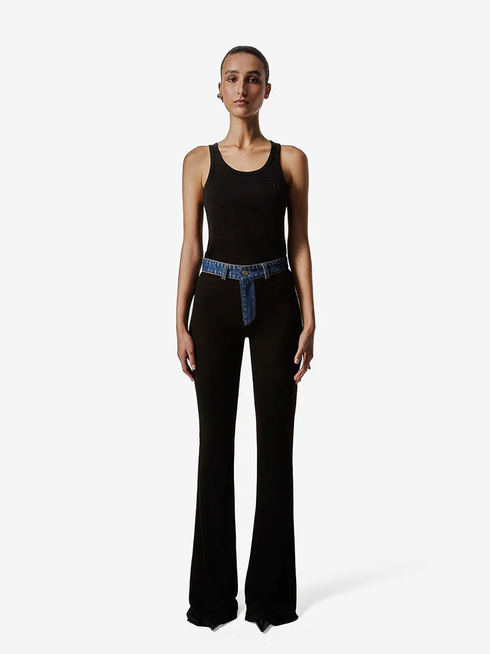 Second Skin Rib Denim Pants Black