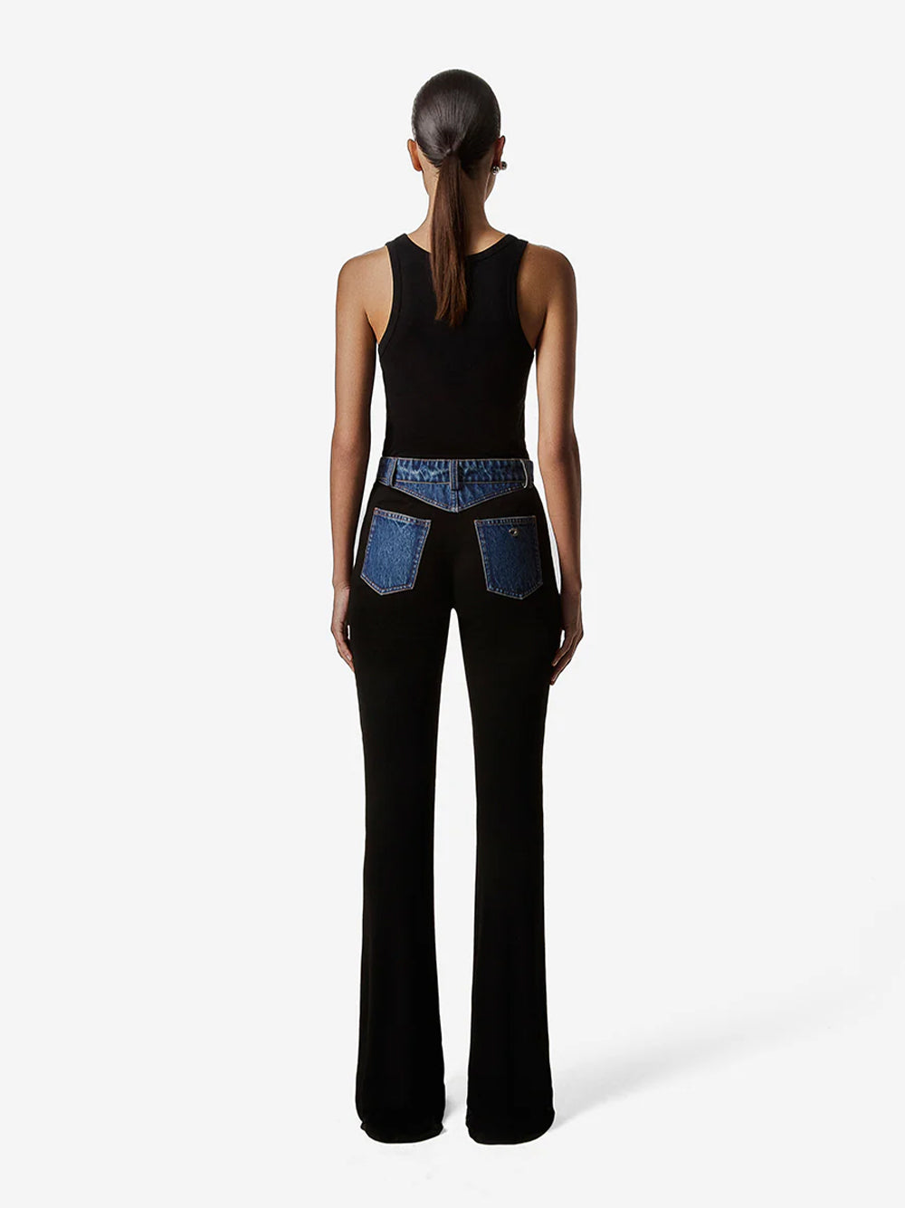 Second Skin Rib Denim Pants Black