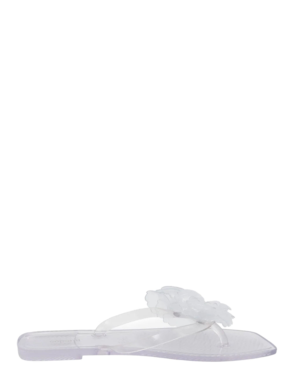 Silicone Flower Flat Sandals Clear
