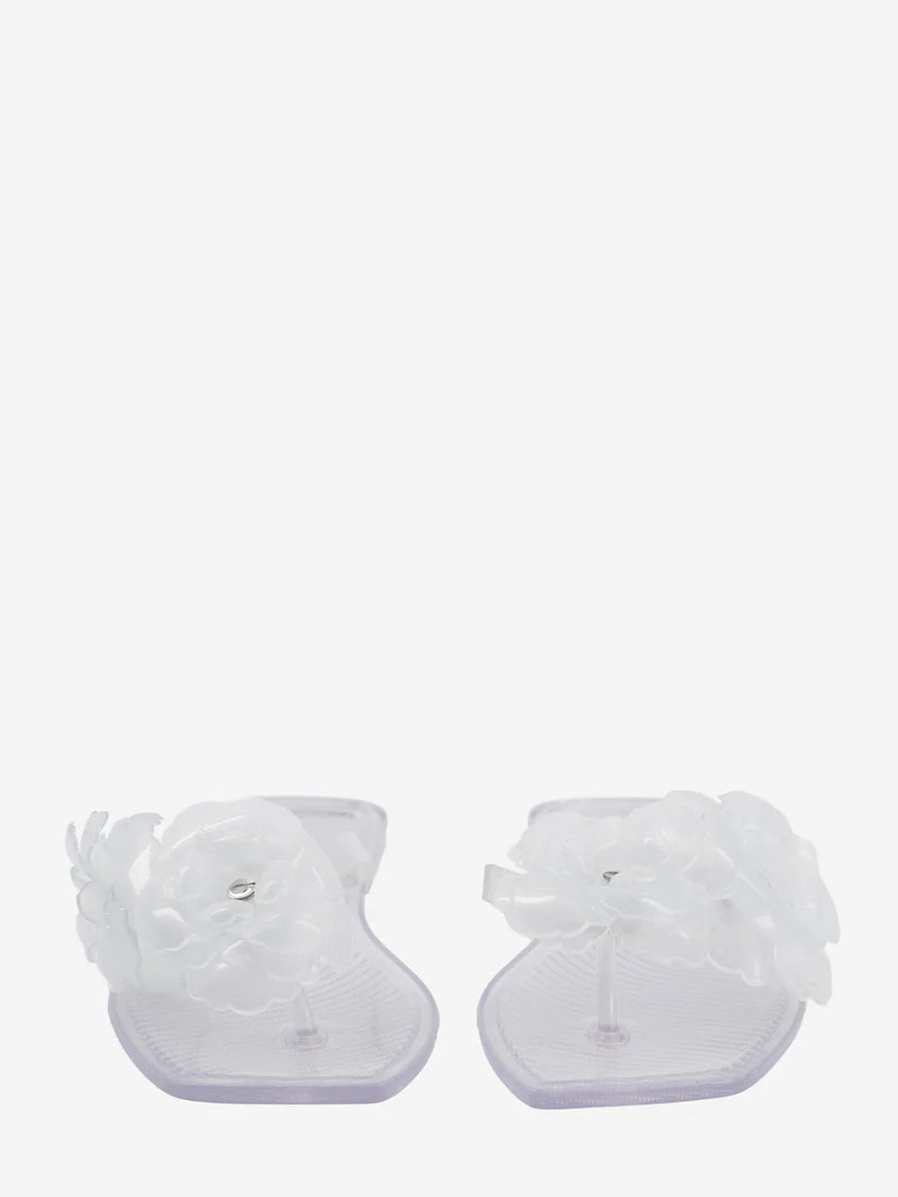 Silicone Flower Flat Sandals Clear