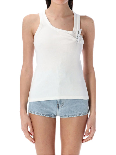 Washing Clip Rib Tank Top White