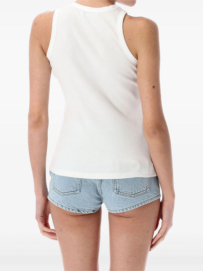 Washing Clip Rib Tank Top White
