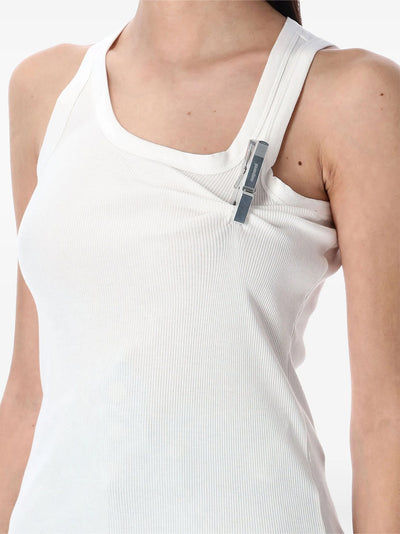 Washing Clip Rib Tank Top White