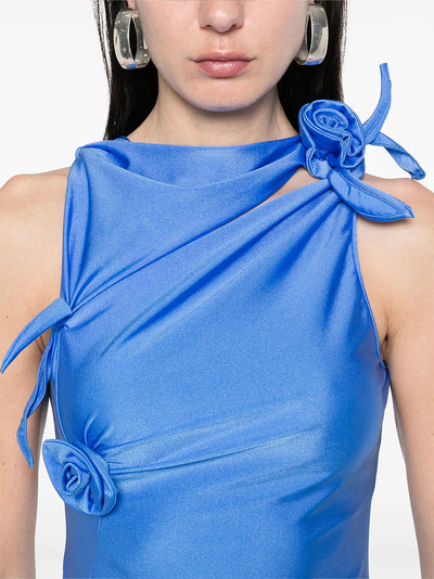 Asymmetric Flower Top Blue Sapphir