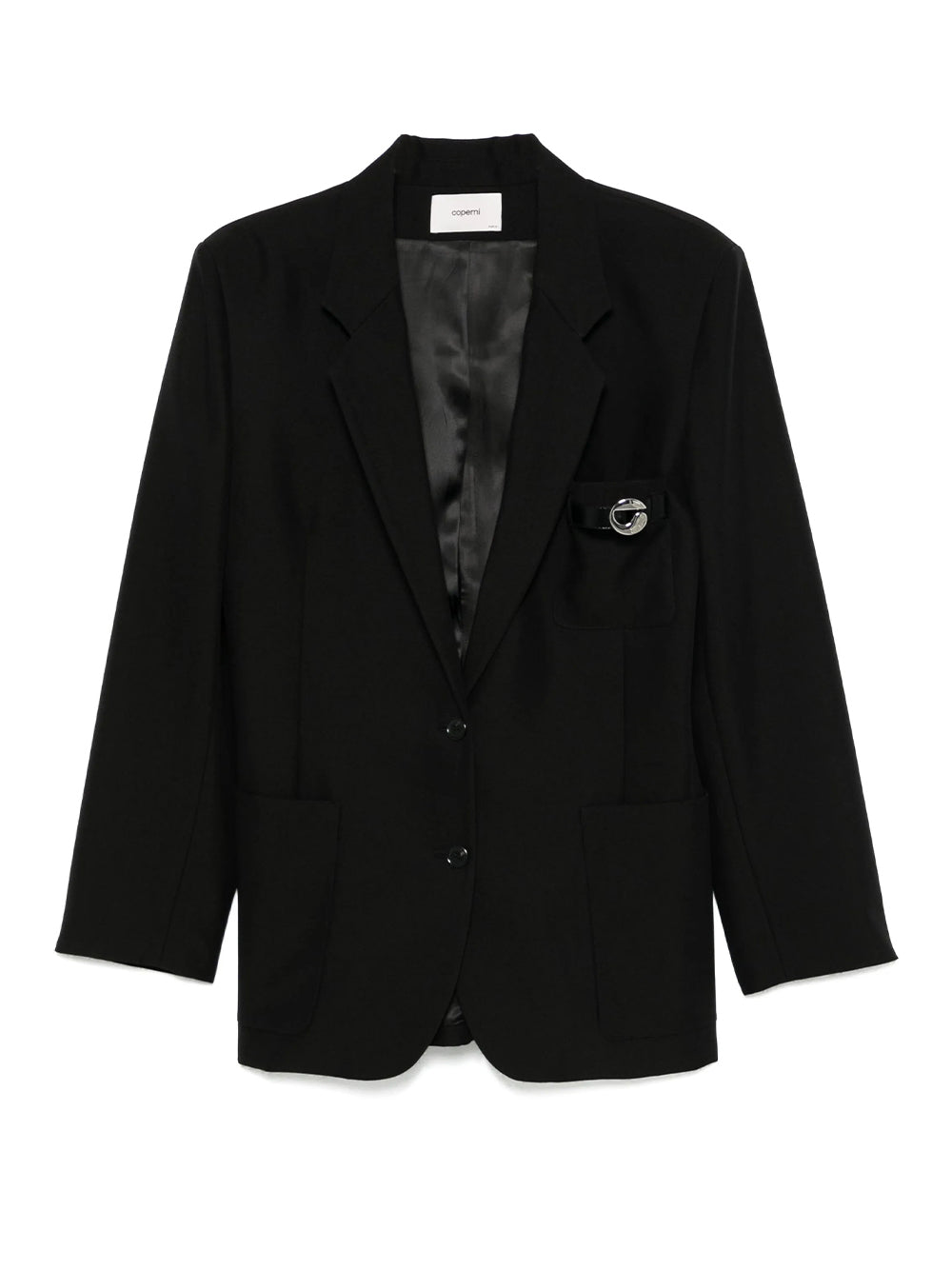 Belted Pocket Tailored Jacket Black