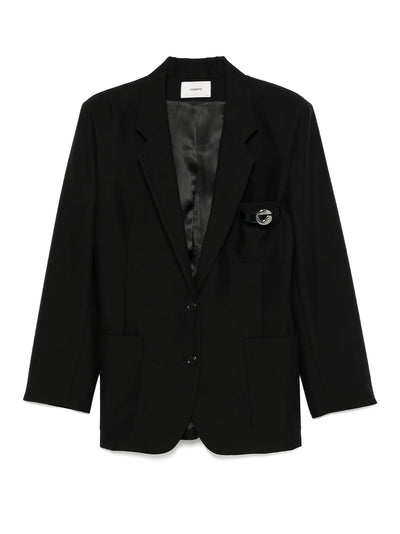 Belted Pocket Tailored Jacket Black