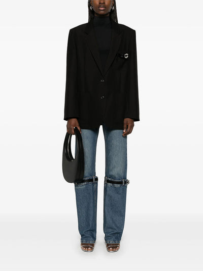 Belted Pocket Tailored Jacket Black