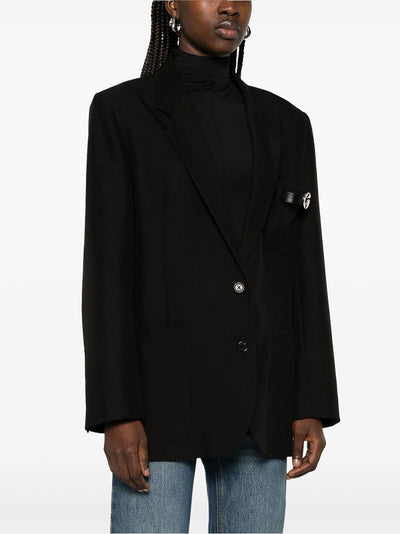 Belted Pocket Tailored Jacket Black