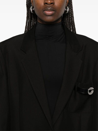 Belted Pocket Tailored Jacket Black