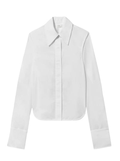 Fitted Shirt In Cotton Poplin (White)