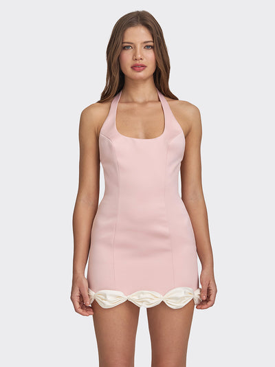 Cake Bow Mini Dress Dusty Pink