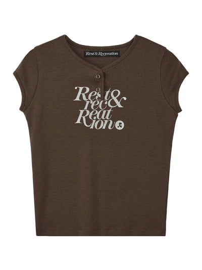 Cap Sleeve T-Shirt (Brown)
