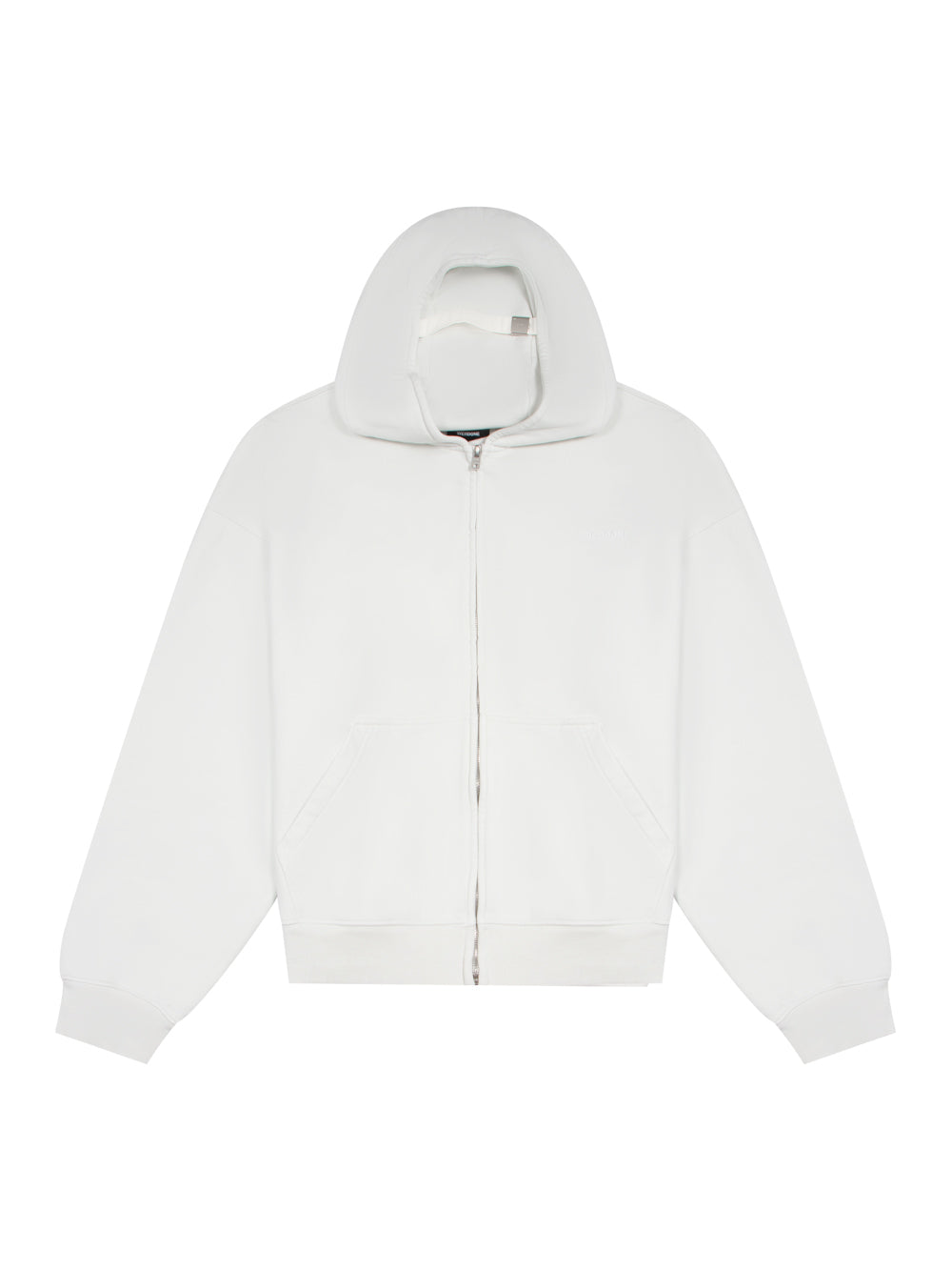 Cap Zip Up Hoodie (White)