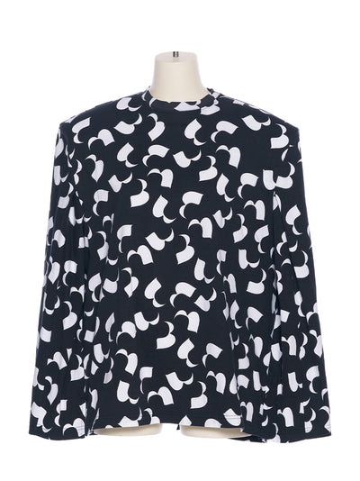 Cape-Style Jersey Top (Black Dot)