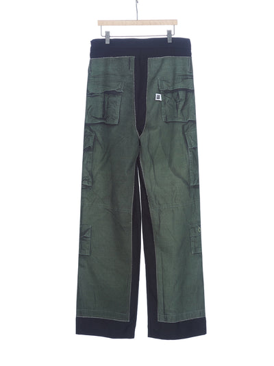 Cargo Pants Printed Wrap Pants (Green)