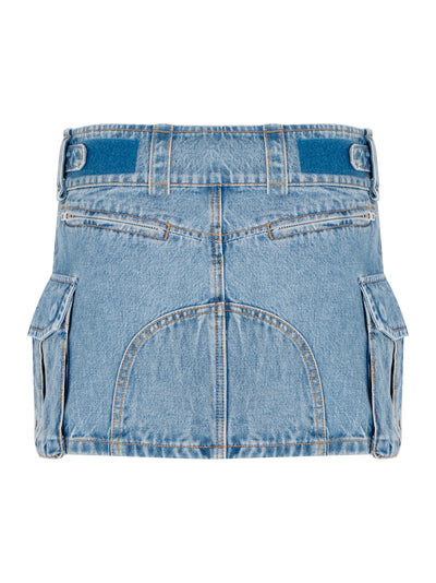 Cargo Pocket Skirt Vintage (Light Indigo)