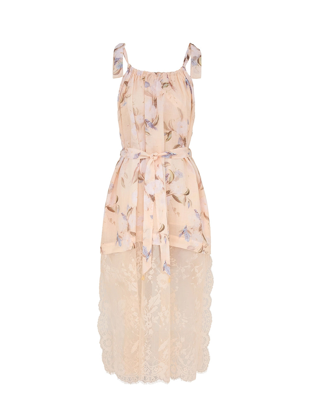 Cascadian Lace Slip Dress (Cream Botanical Floral)