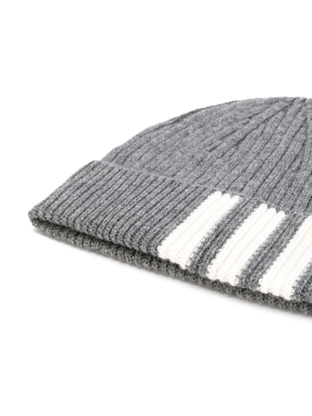 Cashmere Ribbed Knit Beanie (Medium Grey)