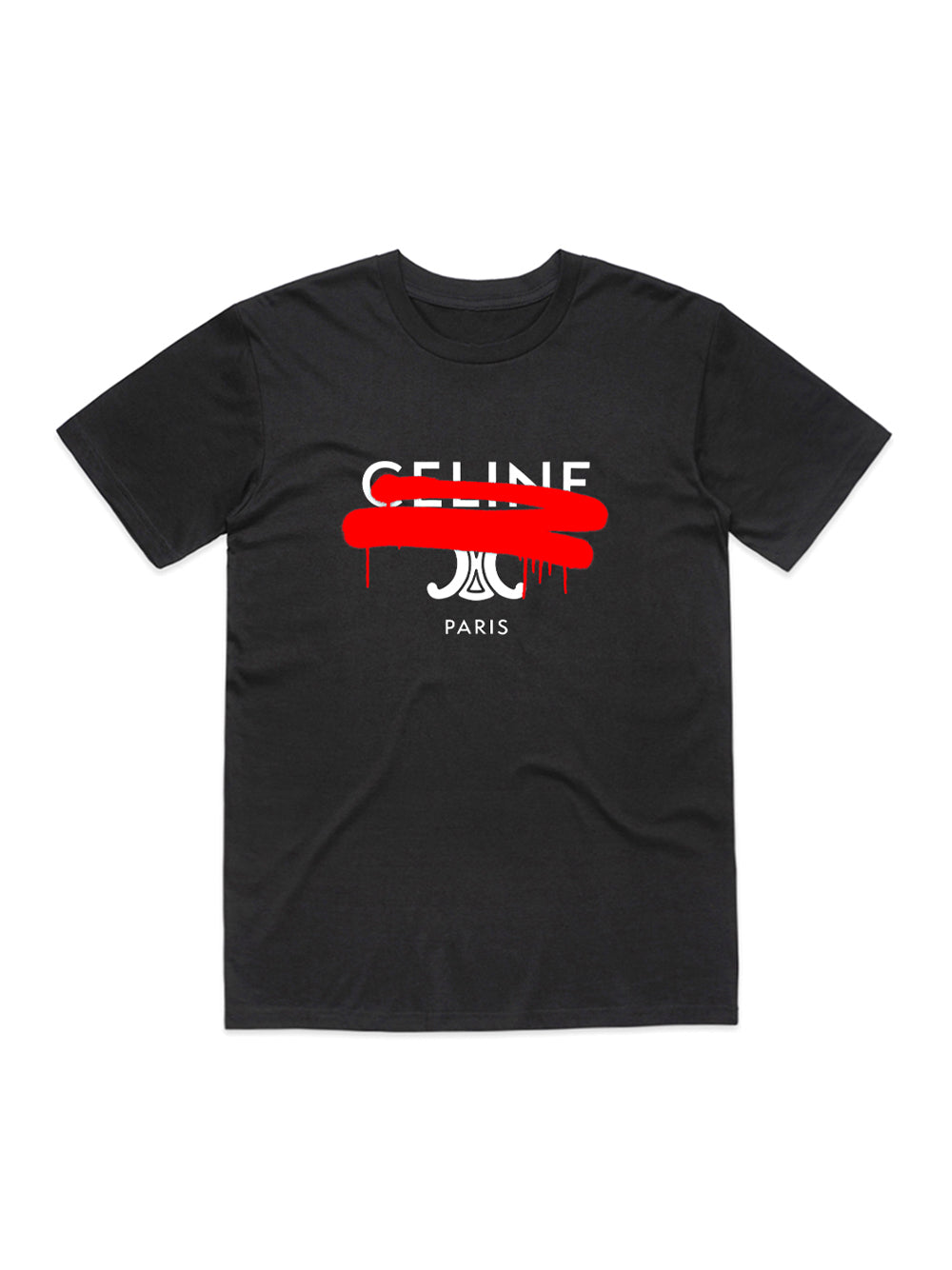 Celine Logo Cross T-Shirt Black (Black)