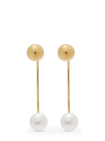 Chain Stud Earrings (Pearl)