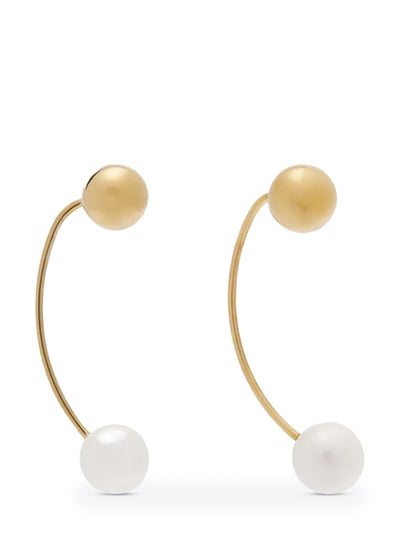 Chain Stud Earrings (Pearl)