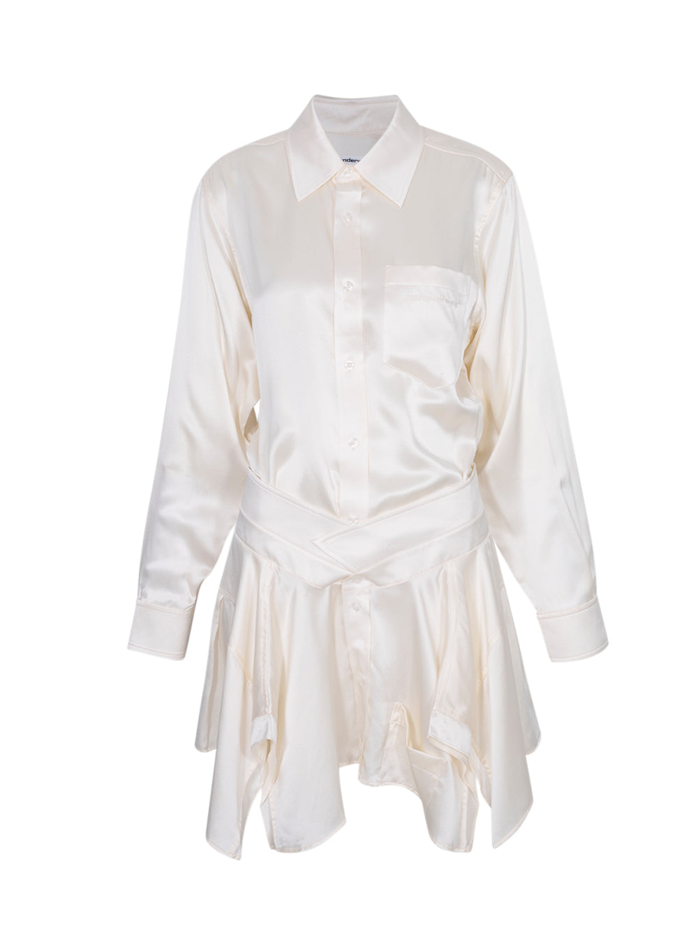 Charmeuse Pre-Styled Double Shirtdress (Ivory)
