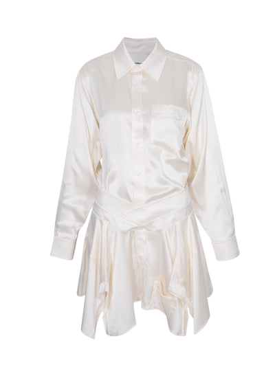Charmeuse Pre-Styled Double Shirtdress (Ivory)