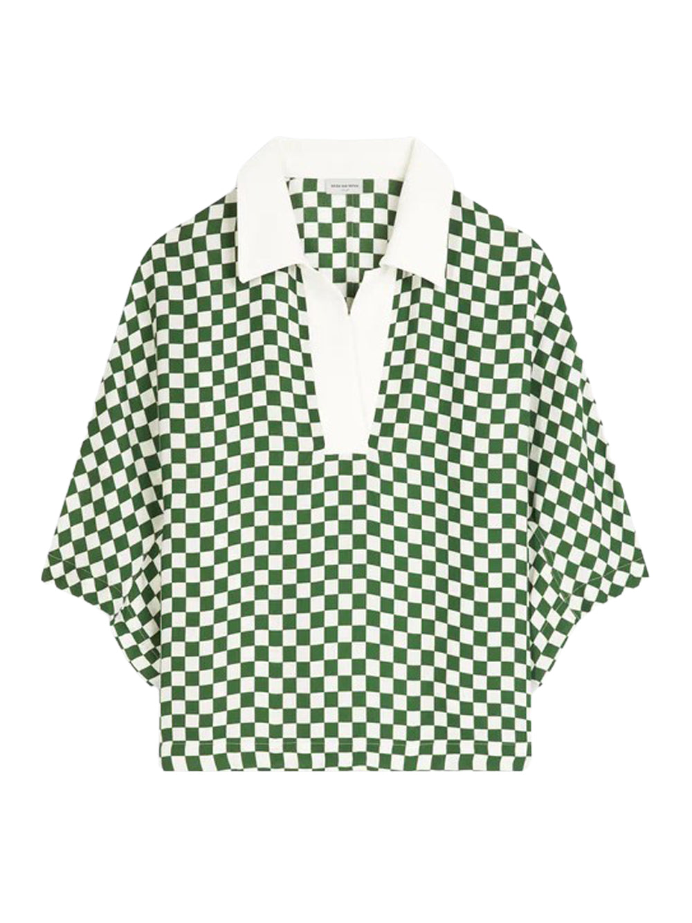 Checkered Crepe Shirt (Green)