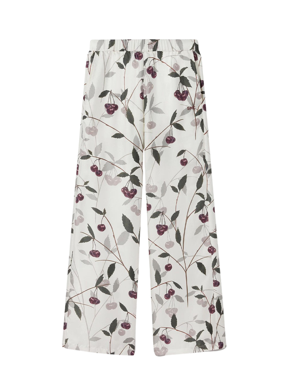 Cherry Print Oversized Trousers (Cream)
