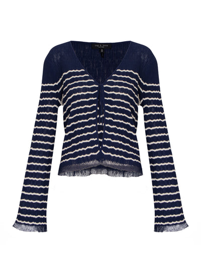 Chiara Stripe Cardigan (Indigo)