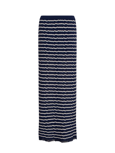 Chiara Stripe Maxi Skirt (Indigo)