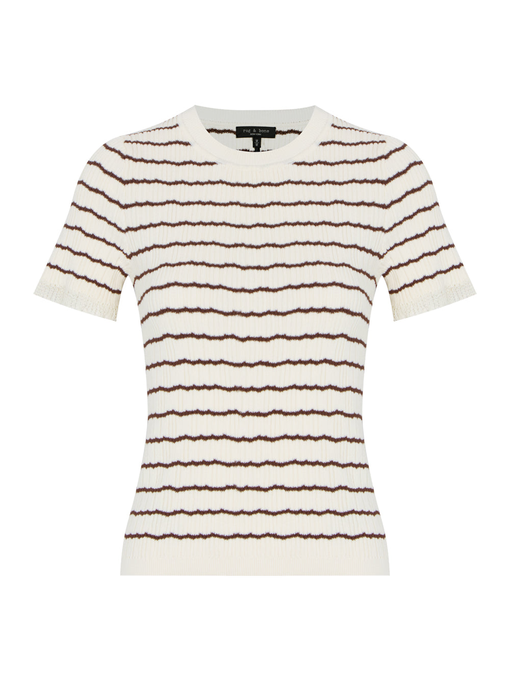 Chiara Stripe Short Sleeve Crew (Ivory)