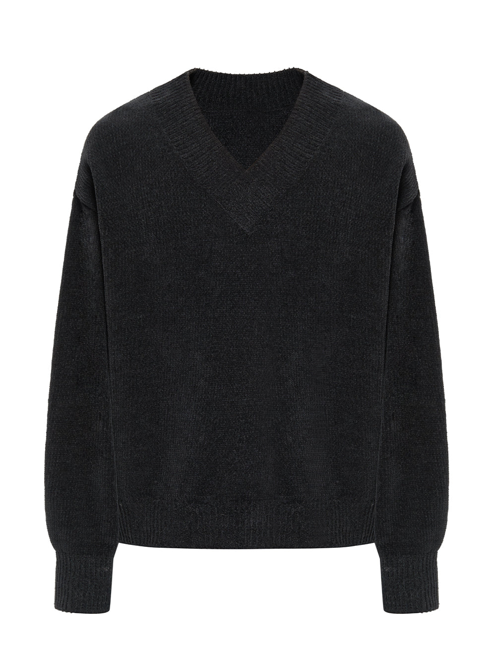 Choice V Neck Knitted Sweater (Black)