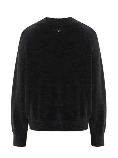 Choice V Neck Knitted Sweater (Black)